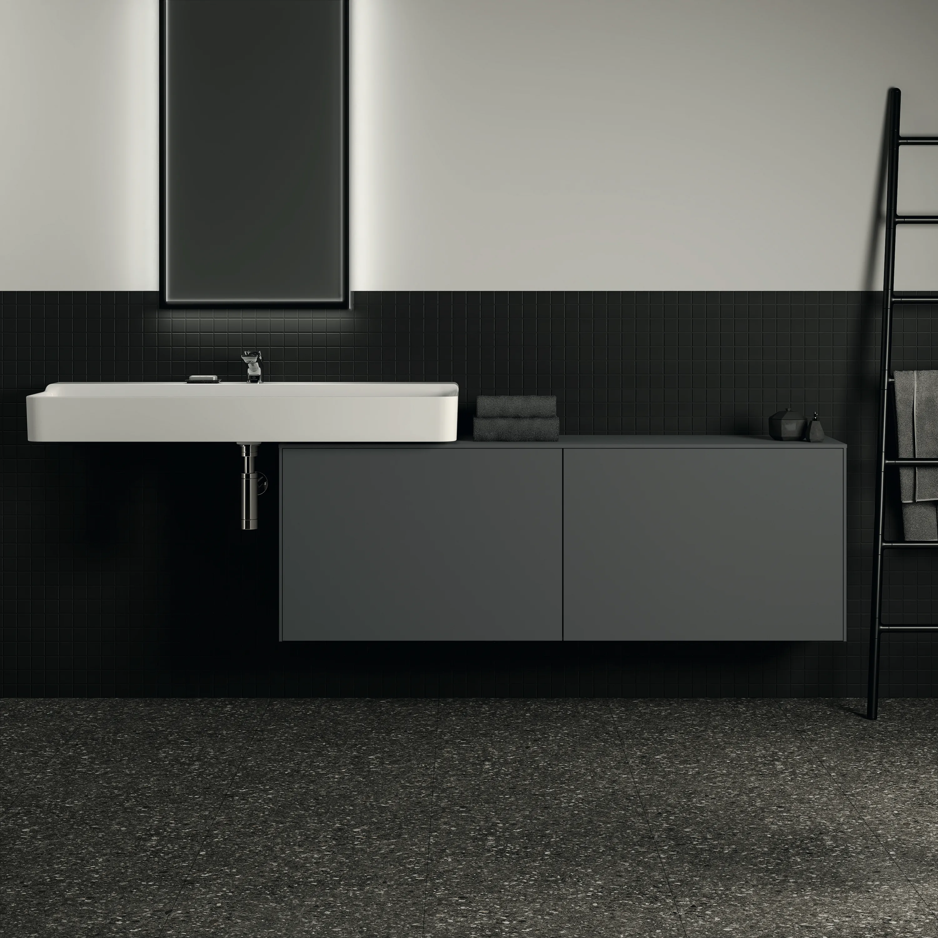 Ideal Standard Waschtischunterschrank Conca, 2 Auszüge, Anthrazit Ideal Standard Waschtischunterschrank Conca, 2 Auszüge, Anthrazit