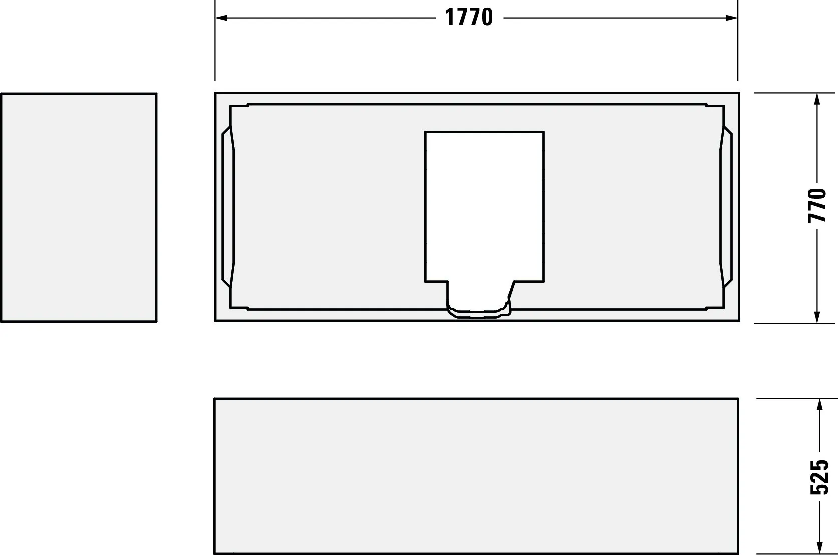 Duravit Badewanne „No.1“ rechteck 180 × 80 cm, Mittelablauf