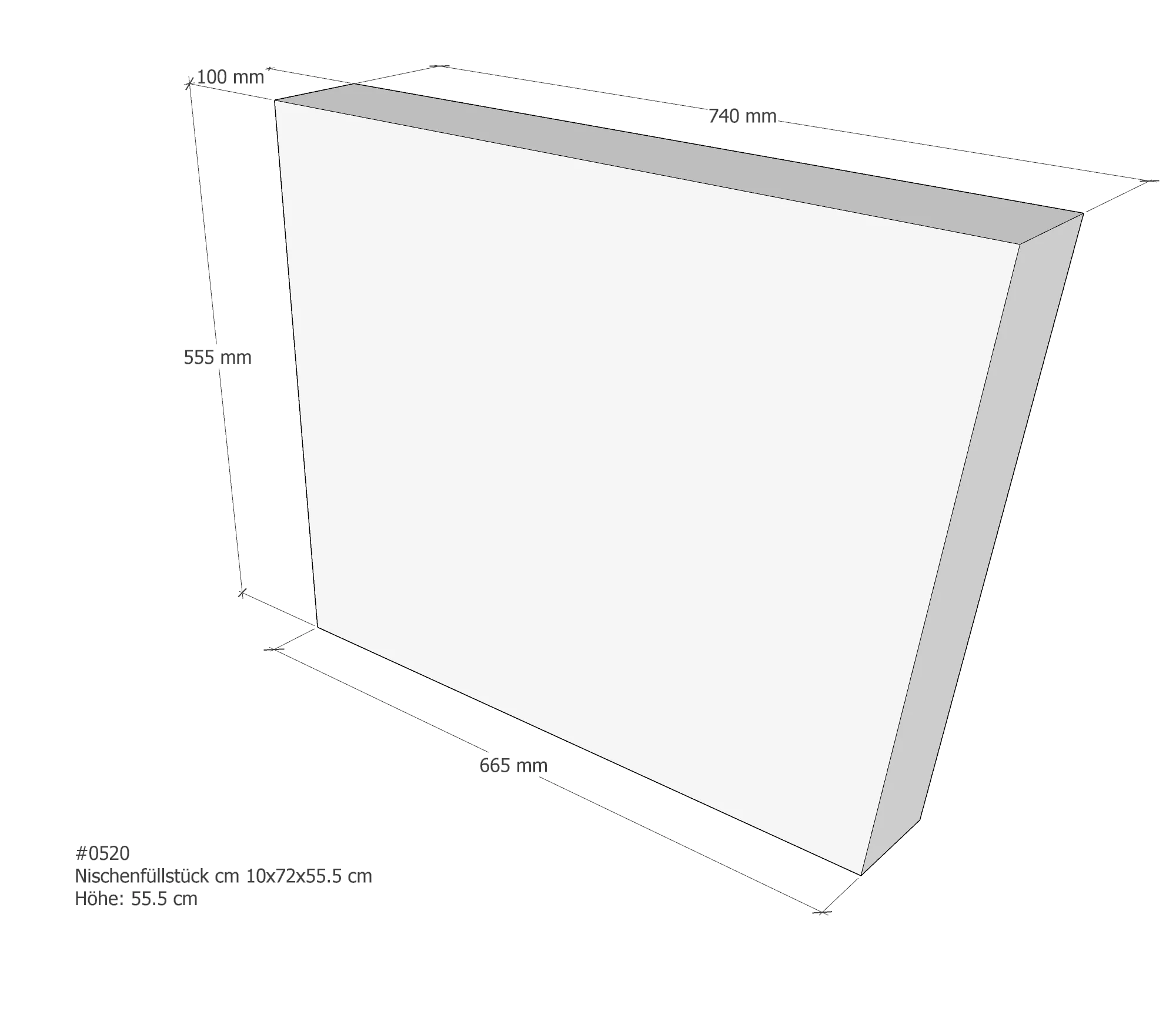 Nischenfüllstück passend für 75 × 10 cm Nischenfüllstück passend für 75 × 10 cm