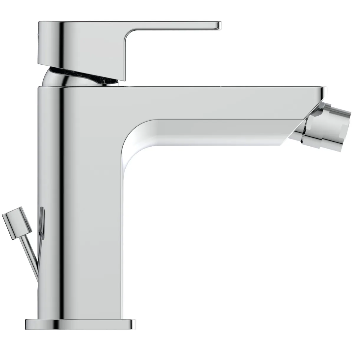 Bidetarmatur Edge, mit Ablaufgarnitur, Ausladung 115mm, Chrom Bidetarmatur Edge, mit Ablaufgarnitur, Ausladung 115mm, Chrom