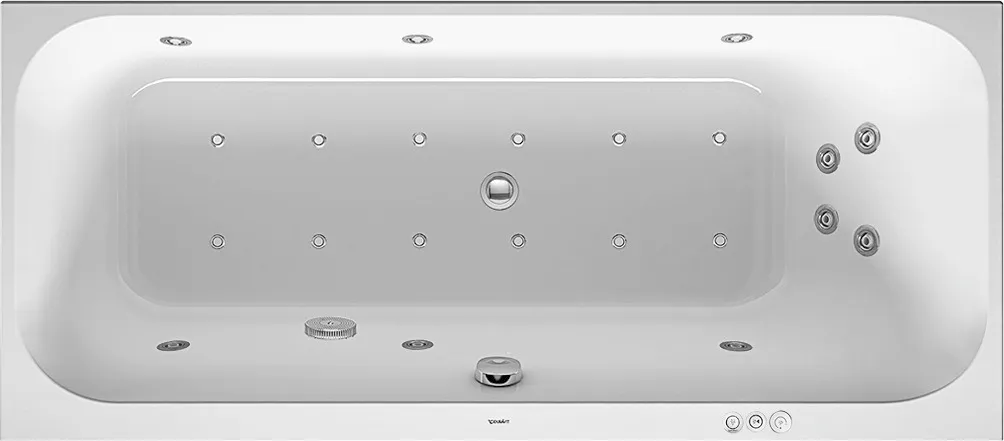 Duravit Whirlwanne „Happy D.2“ rechteck 1600 × 700 mm mit Combi-System P, in Weiß Größe: 160 × 70 cm / Rückenschräge: rechts / Whirlsystem: mit Combi-System P Duravit Whirlwanne „Happy D.2“ rechteck 1600 × 700 mm mit Combi-System P, in Weiß Größe: 160 × 70 cm / Rückenschräge: rechts / Whirlsystem: mit Combi-System P