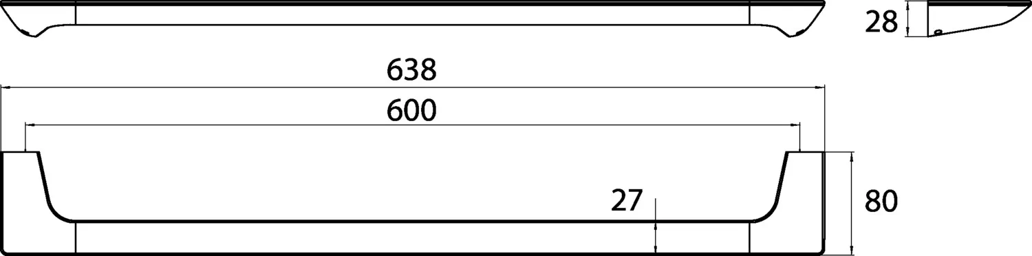art Badetuchhalter 600 mm, chrom art Badetuchhalter 600 mm, chrom