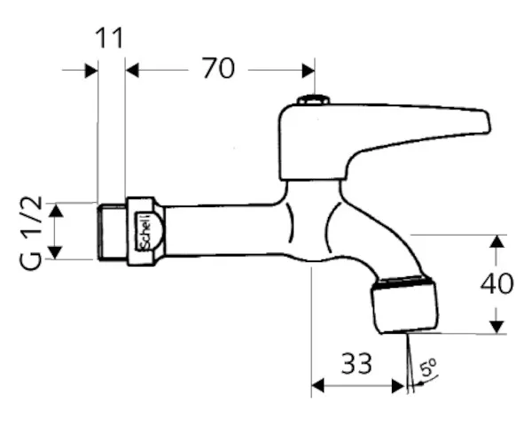 Auslaufventil, DN 15 G 1/2 AG, chrom Auslaufventil, DN 15 G 1/2 AG, chrom