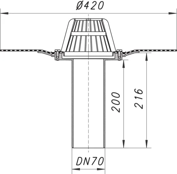 Dachablauf 84 D DallBit, DN 70