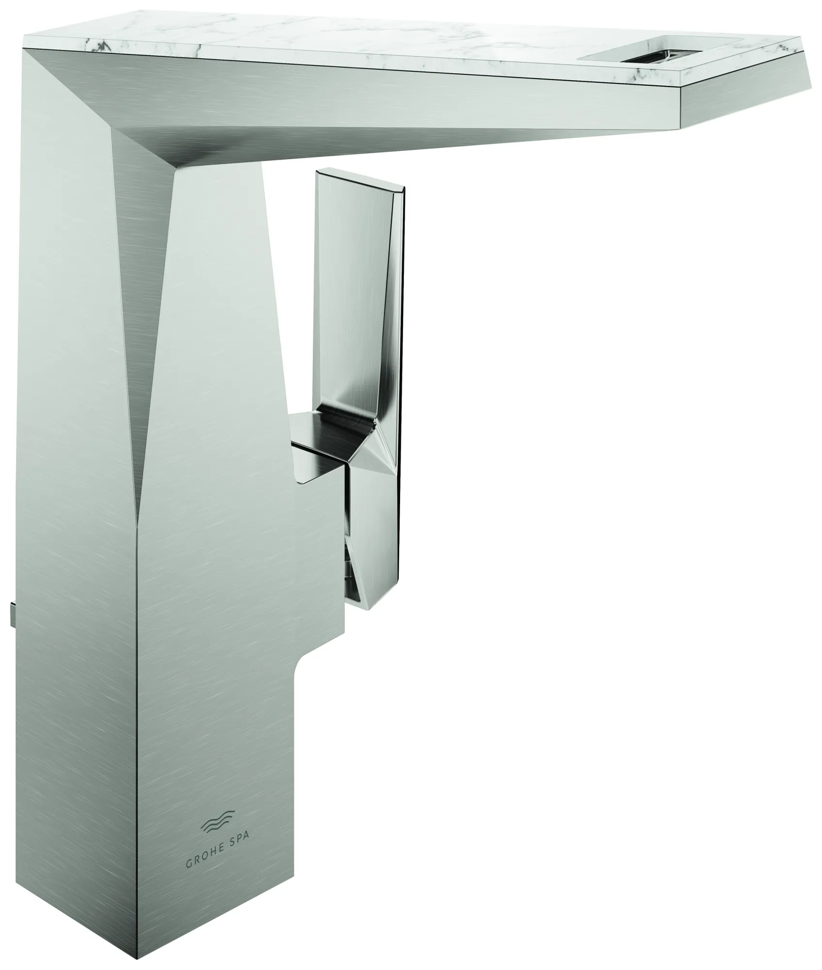 Einhand-Waschtischbatterie Allure Brilliant Private Collection 24408, L-Size, Griff mit White Attica Caesarstone Einlagen, Zugstangen-Ablaufgarnitur 1 1/4", chrom Einhand-Waschtischbatterie Allure Brilliant Private Collection 24408, L-Size, Griff mit White Attica Caesarstone Einlagen, Zugstangen-Ablaufgarnitur 1 1/4", chrom
