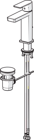 HA Einhebelmischer Waschtischbatterie HANSASTELA 5718 Ablaufgarnitur mit Zugstange Ausladung 174mm Chrom