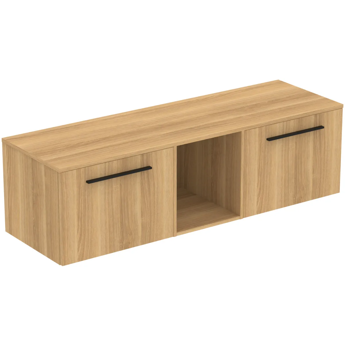 Möbel-Set 160cm i.life B 2 Auszüge 1 offenes Fach (mittig) Griff Schwarz Weiß matt