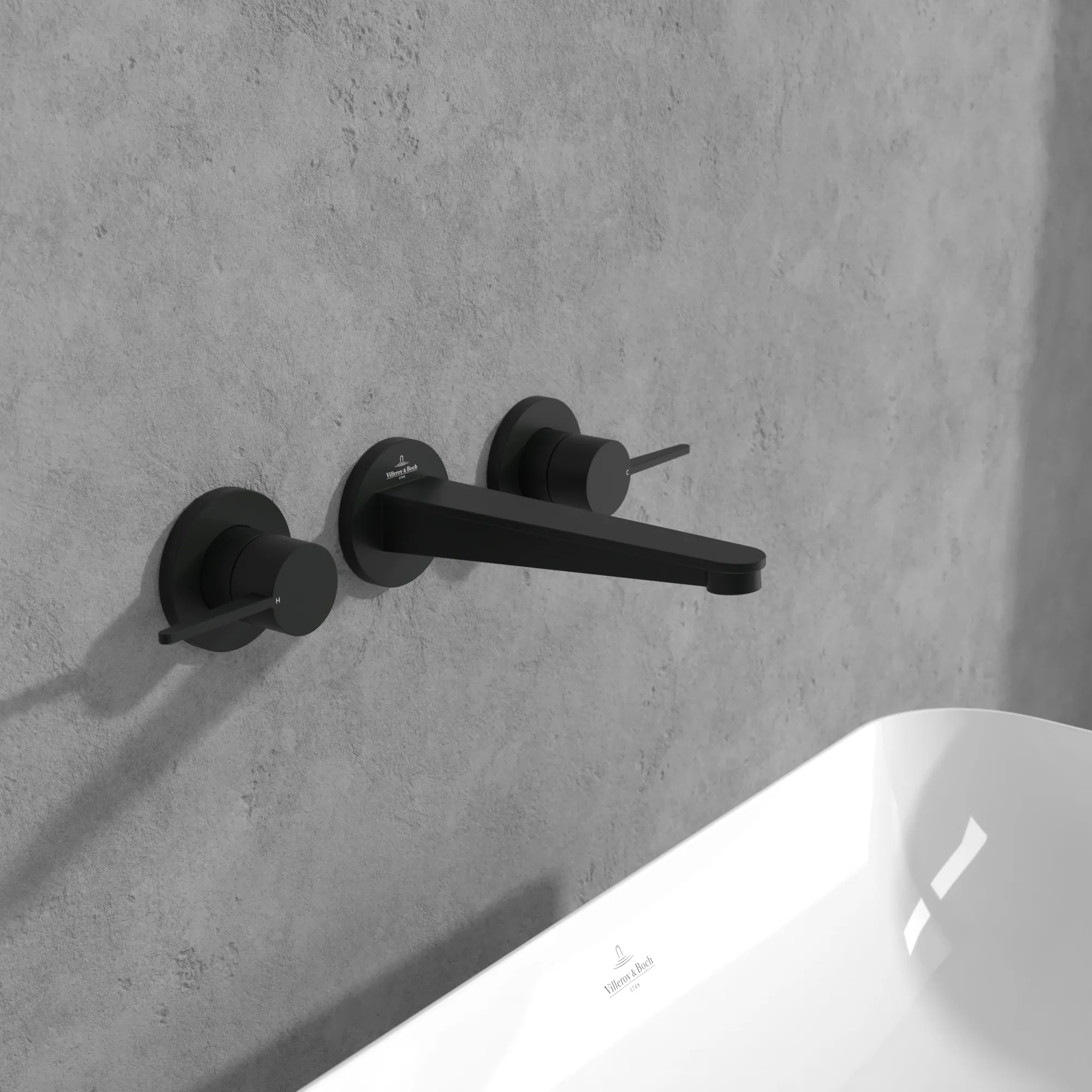 Zweihand-Unterputz-Armatur „Conum“ 18,9 cm Ausladung 205 mm in Matt Black Zweihand-Unterputz-Armatur „Conum“ 18,9 cm Ausladung 205 mm in Matt Black