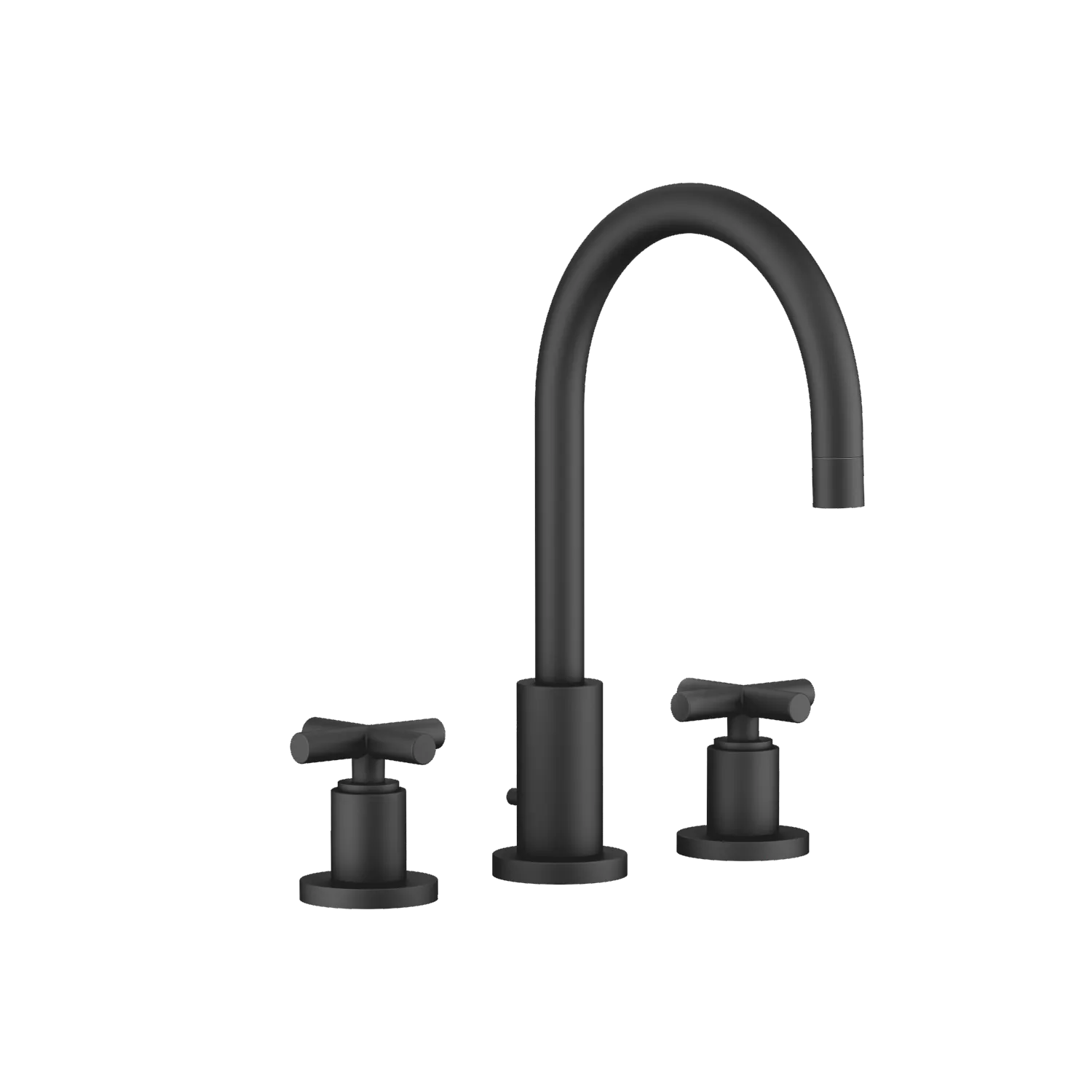 Dornbracht TARA Waschtisch-Dreilochbatterie mit Ablaufgarnitur - Schwarz matt