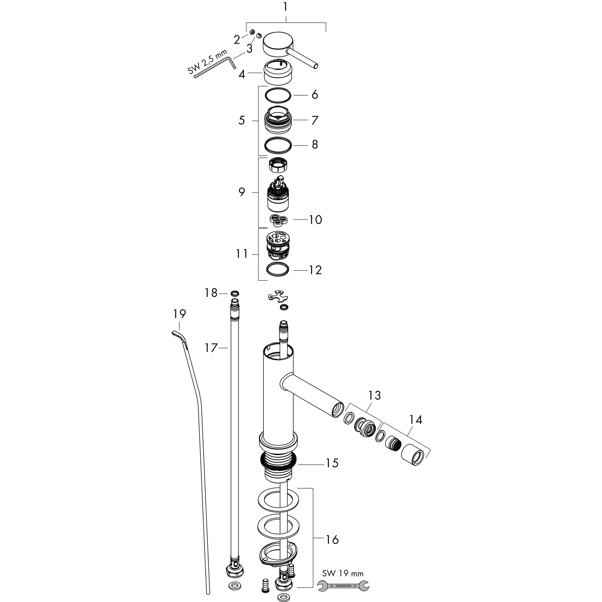 Hansgrohe Tecturis S Einhebel-Bidetmischer mit Zugstangen-Ablaufgarnitur, Chrom Hansgrohe Tecturis S Einhebel-Bidetmischer mit Zugstangen-Ablaufgarnitur, Chrom