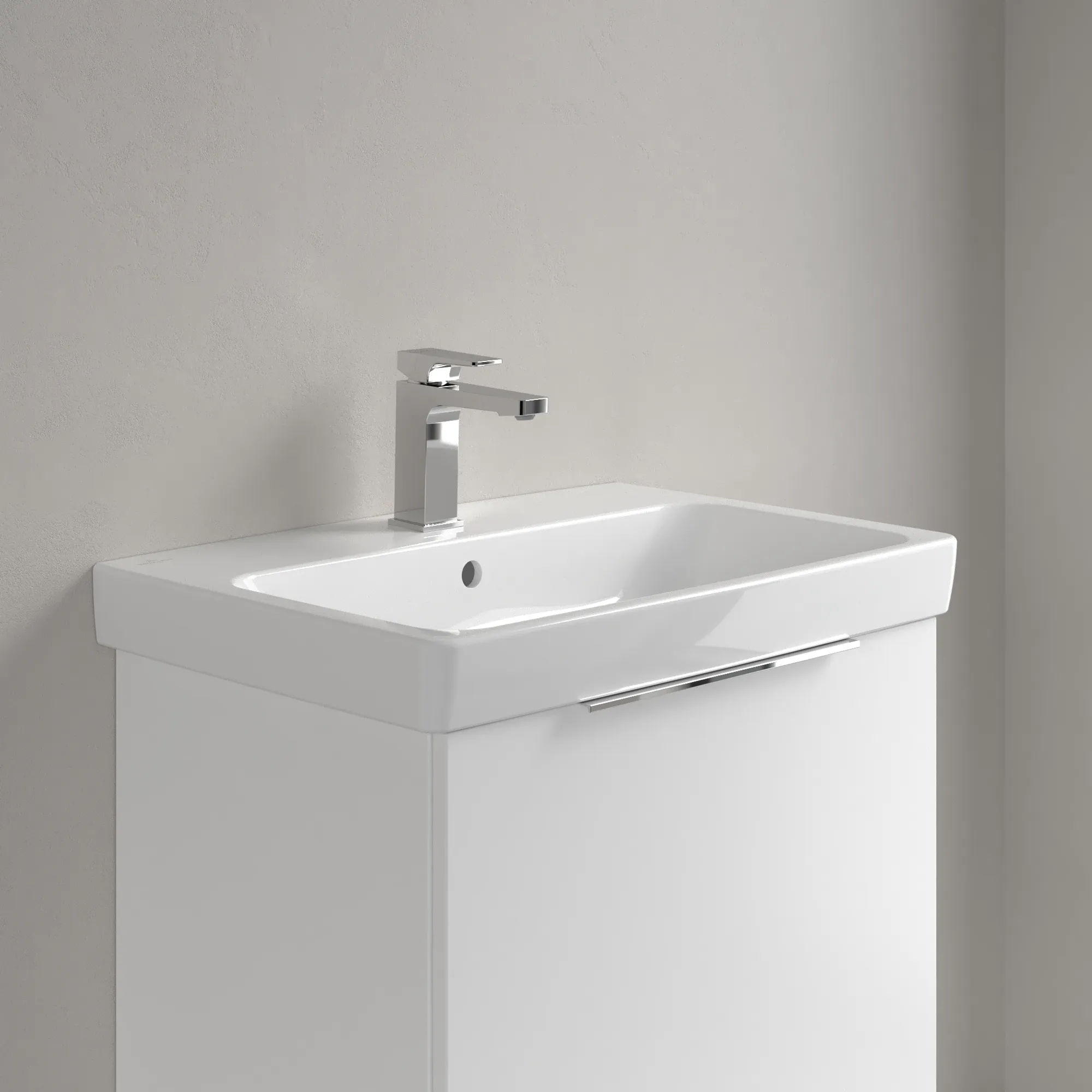 Villeroy & Boch Waschbecken „Architectura“ 650 × 445 × 165 mm, ohne Hahnlochbohrung, Hahnlochposition mittig in Weiß Alpin Villeroy & Boch Waschbecken „Architectura“ 650 × 445 × 165 mm, ohne Hahnlochbohrung, Hahnlochposition mittig in Weiß Alpin