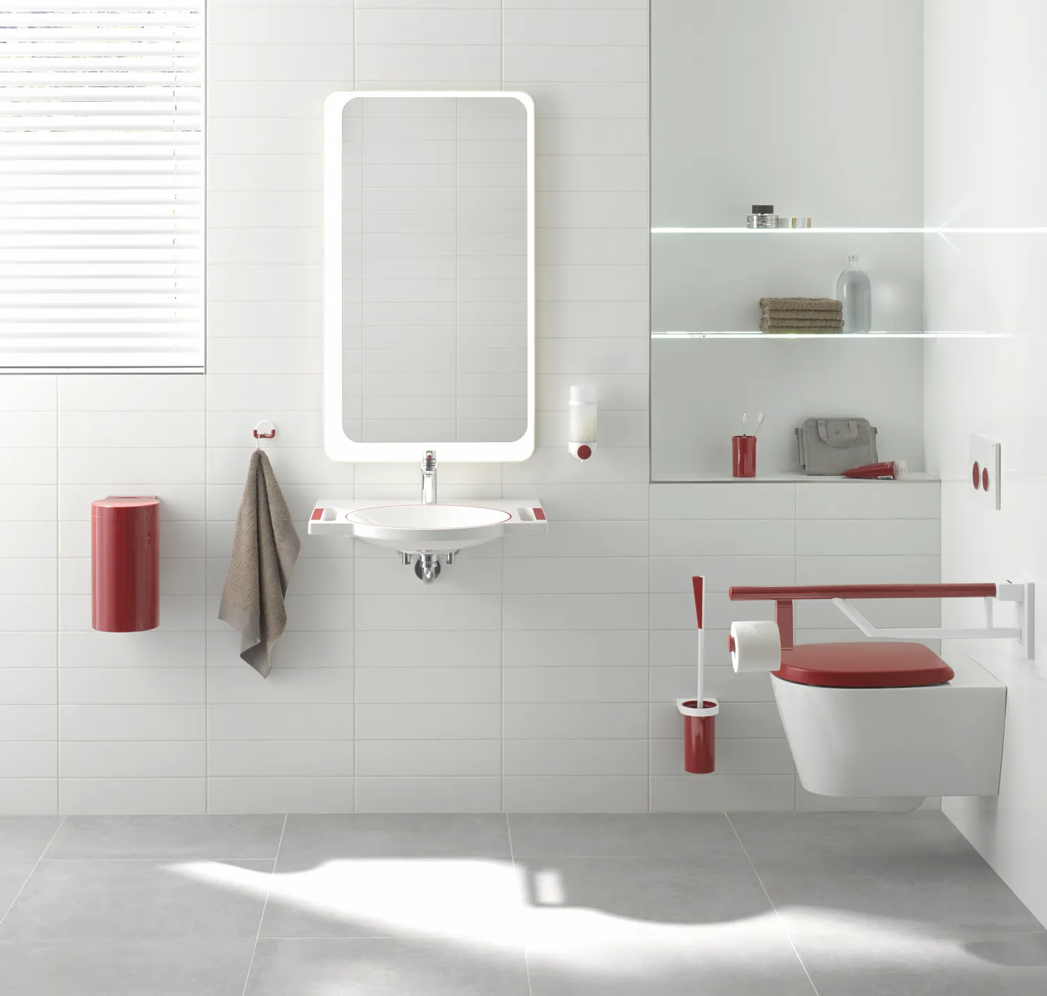 HEWI Toilettenbürstengarnitur „System 800K“ 10,5 × 54,3 cm in Anthrazitgrau HEWI Toilettenbürstengarnitur „System 800K“ 10,5 × 54,3 cm in Anthrazitgrau