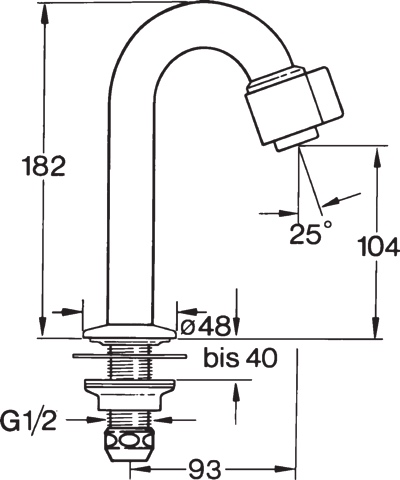 HA Einhebelmischer Waschtischbatterie HANSANOVA 0093 Ausladung 93 mm DN15 Chrom