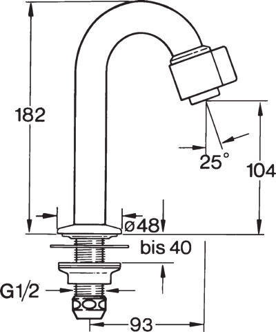 Einhebelmischer Waschtischbatterie NOVA 0093 Ausladung 93 mm DN15 Chrom Einhebelmischer Waschtischbatterie NOVA 0093 Ausladung 93 mm DN15 Chrom
