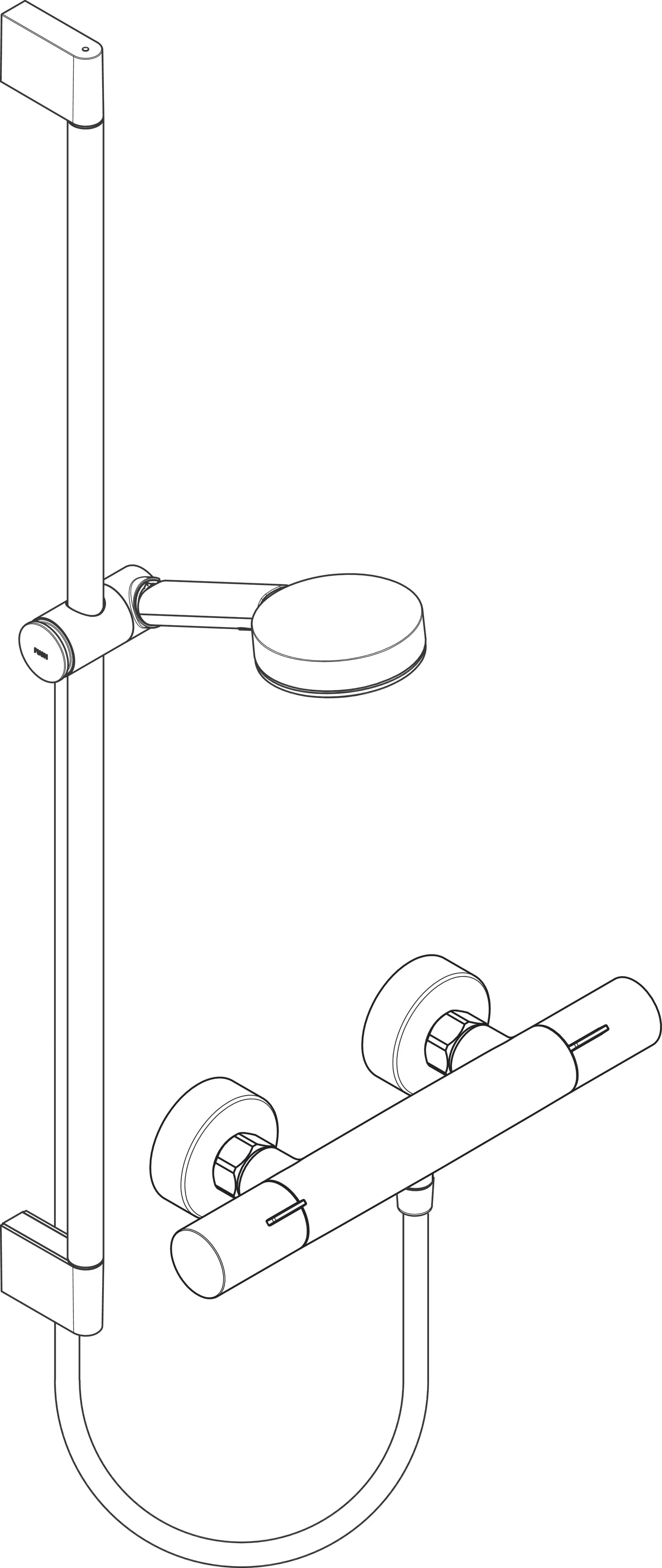 Hansgrohe Pulsify Select S Brausesystem mit Ecostat Fine Thermostat, 105 mm Brausekopf, 90 cm Brausestange, Chrom, PowderRain, IntenseRain, Massagestrahl