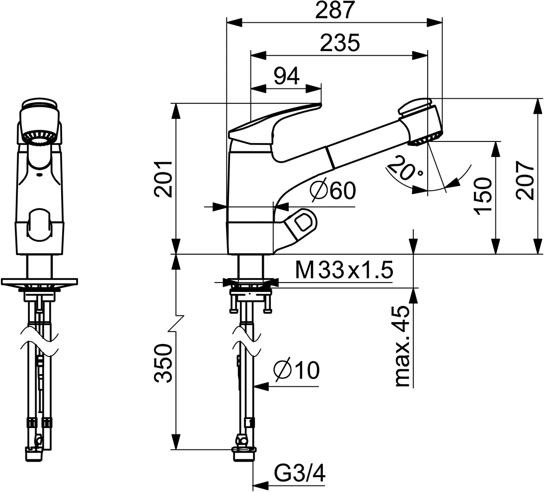 HansaMIX Einhebelmischer Küchenarmatur Chrom HansaMIX 0139 Kupferrohr 2-strahlig HansaMIX Einhebelmischer Küchenarmatur Chrom HansaMIX 0139 Kupferrohr 2-strahlig