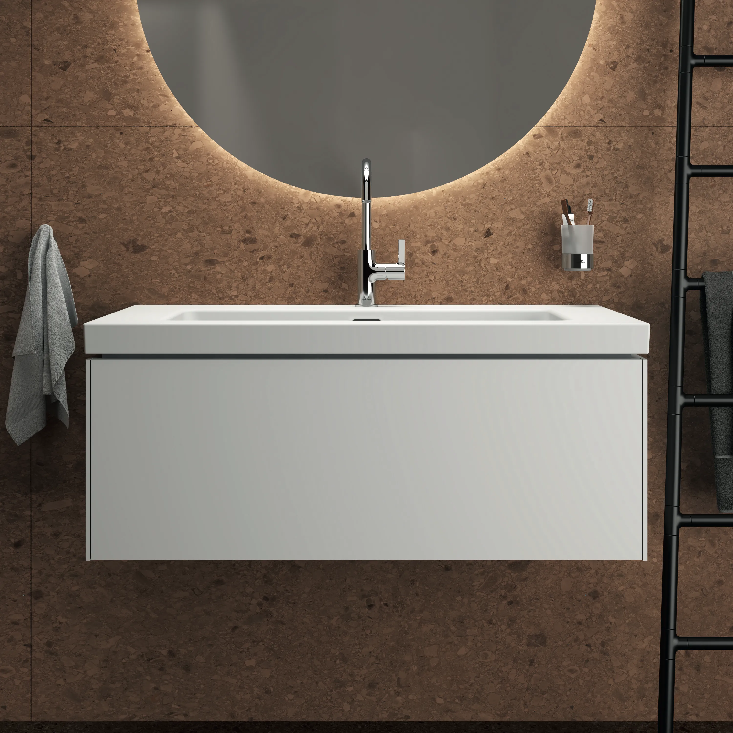 Ideal Standard Waschtischunterschrank „Conca“ 100 × 37 × 50,5 cm Weiß matt lackiert