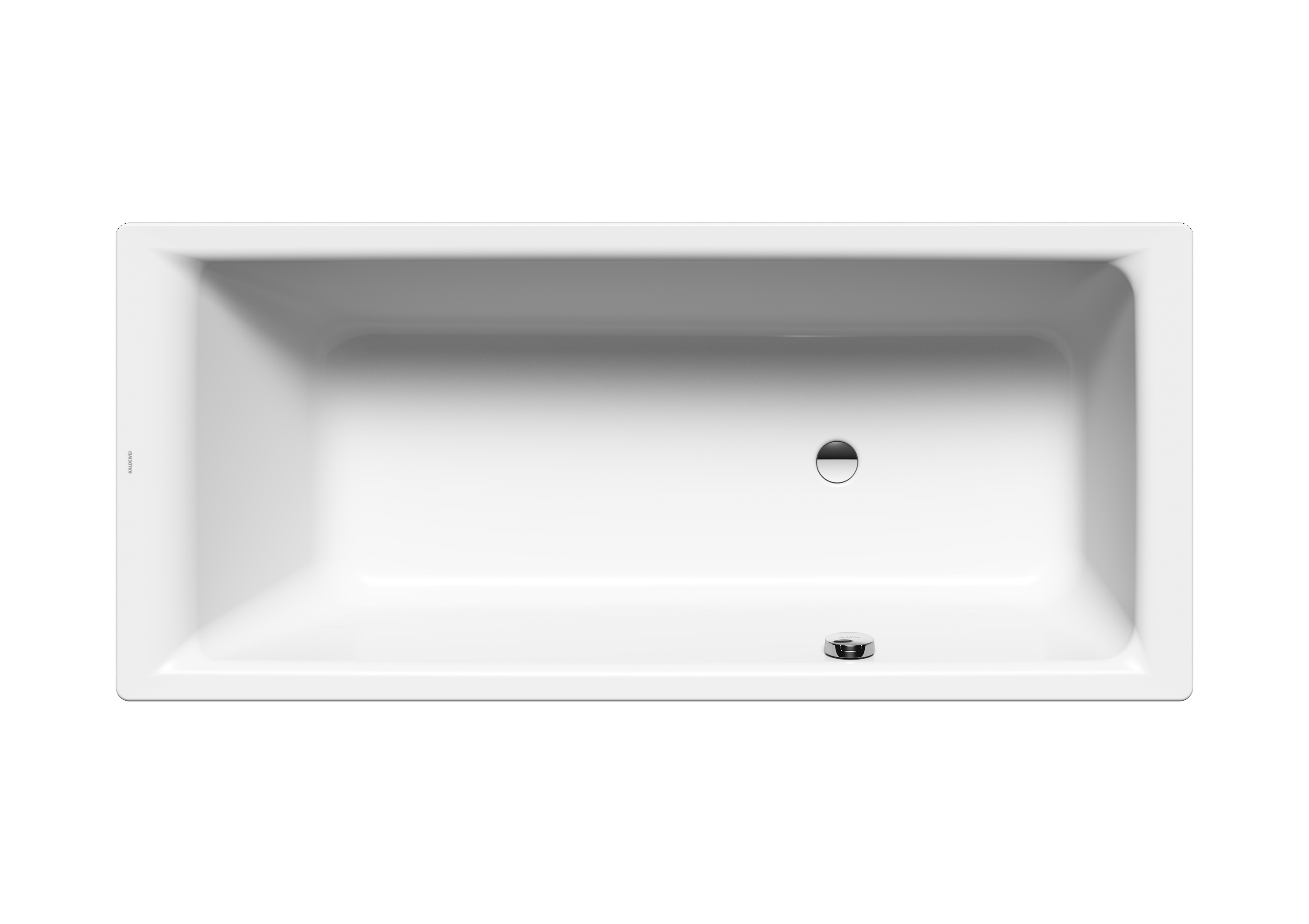 Kaldewei Badewanne „Puro“ rechteck 180 × 80 cm, ohne Grifflochbohrungen mit gegenüberliegender Überlaufbohrung, in alpinweiß