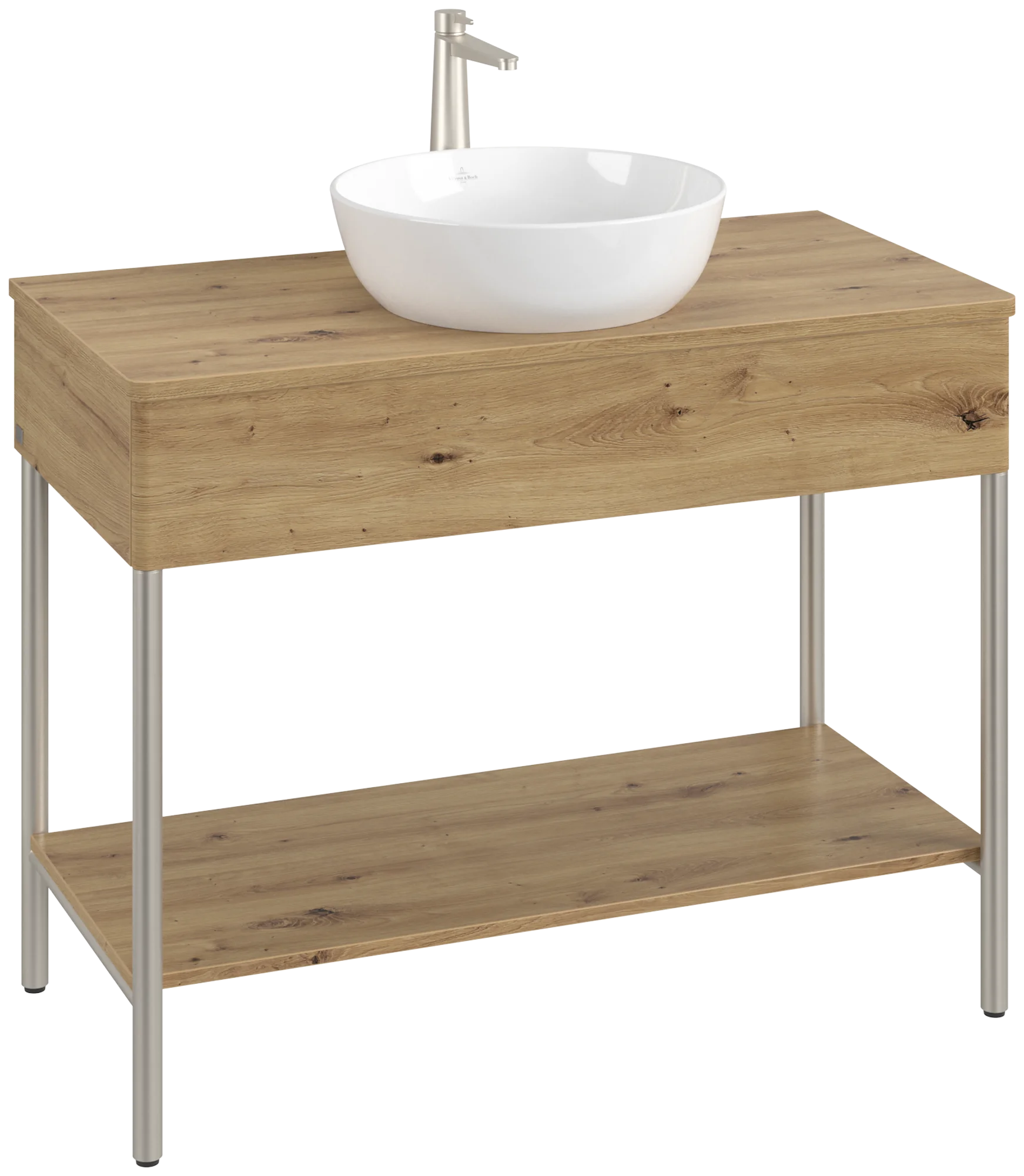 Villeroy & Boch Waschbeckenunterschrank Artis K64050TS, Eckig Oak Natural Touch, 1000x782x500mm, Push-to-open Funktion, mit Hahnlochbohrung