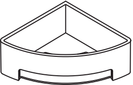 Duschkorb des Systems 900, Halter aus Edelstahl, PVD, Einsatz aus Kunststoff, schwarz, H: 67 mm, Schenkellänge 170 mm, in Farbe CK (messing glänzend)