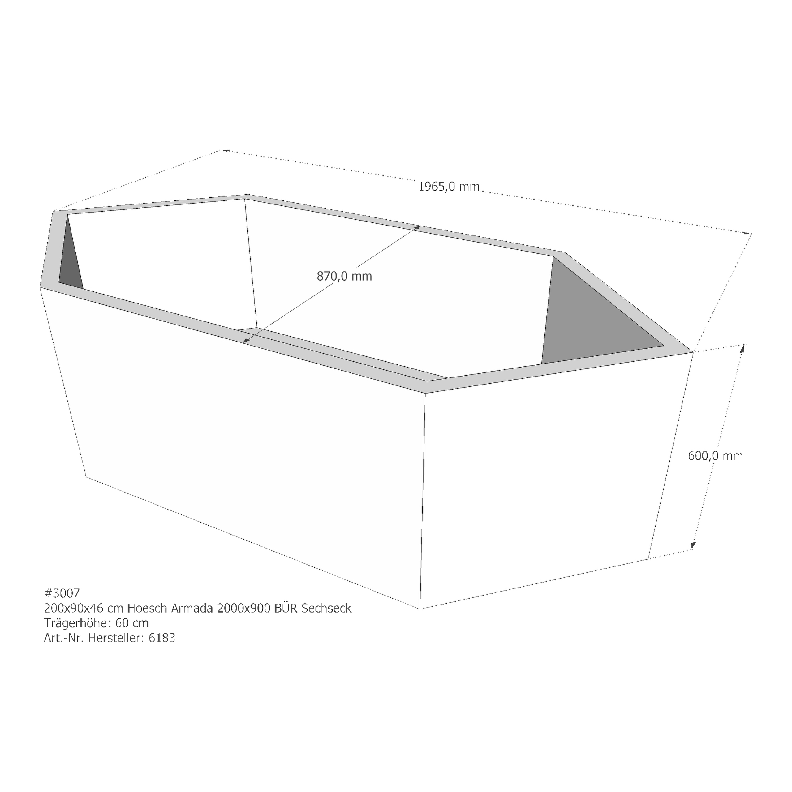 Badewannenträger für Hoesch Armada 200 × 90 × 46 cm Badewannenträger für Hoesch Armada 200 × 90 × 46 cm