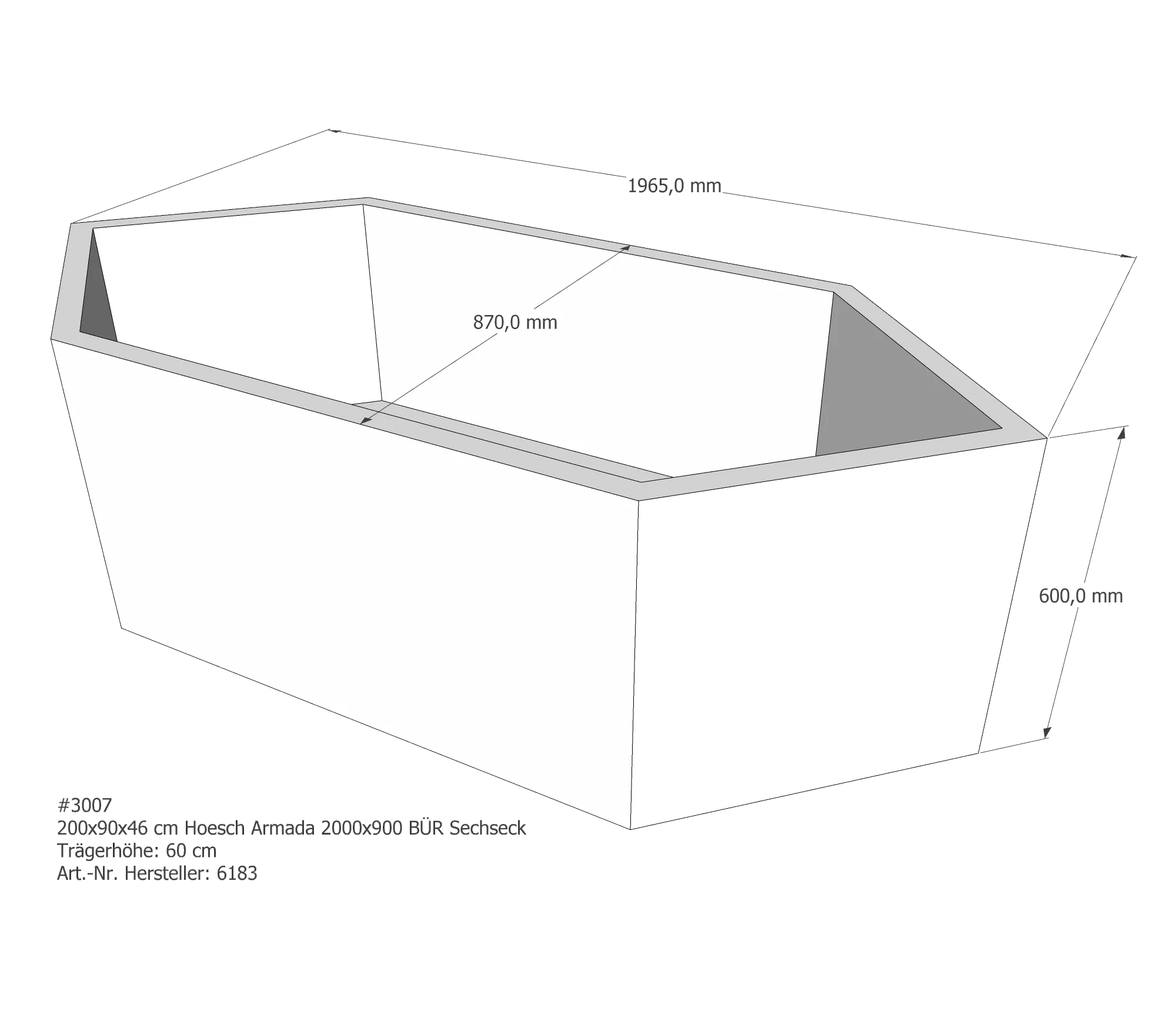 Badewannenträger passend für Hoesch Armada 200 × 90 × 46 cm Badewannenträger passend für Hoesch Armada 200 × 90 × 46 cm