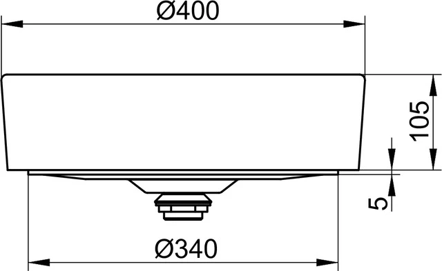 Stageline 32880310400 Keramik-Waschtisch rund ohne Hahnlochbohrung D: 400 mm weiß