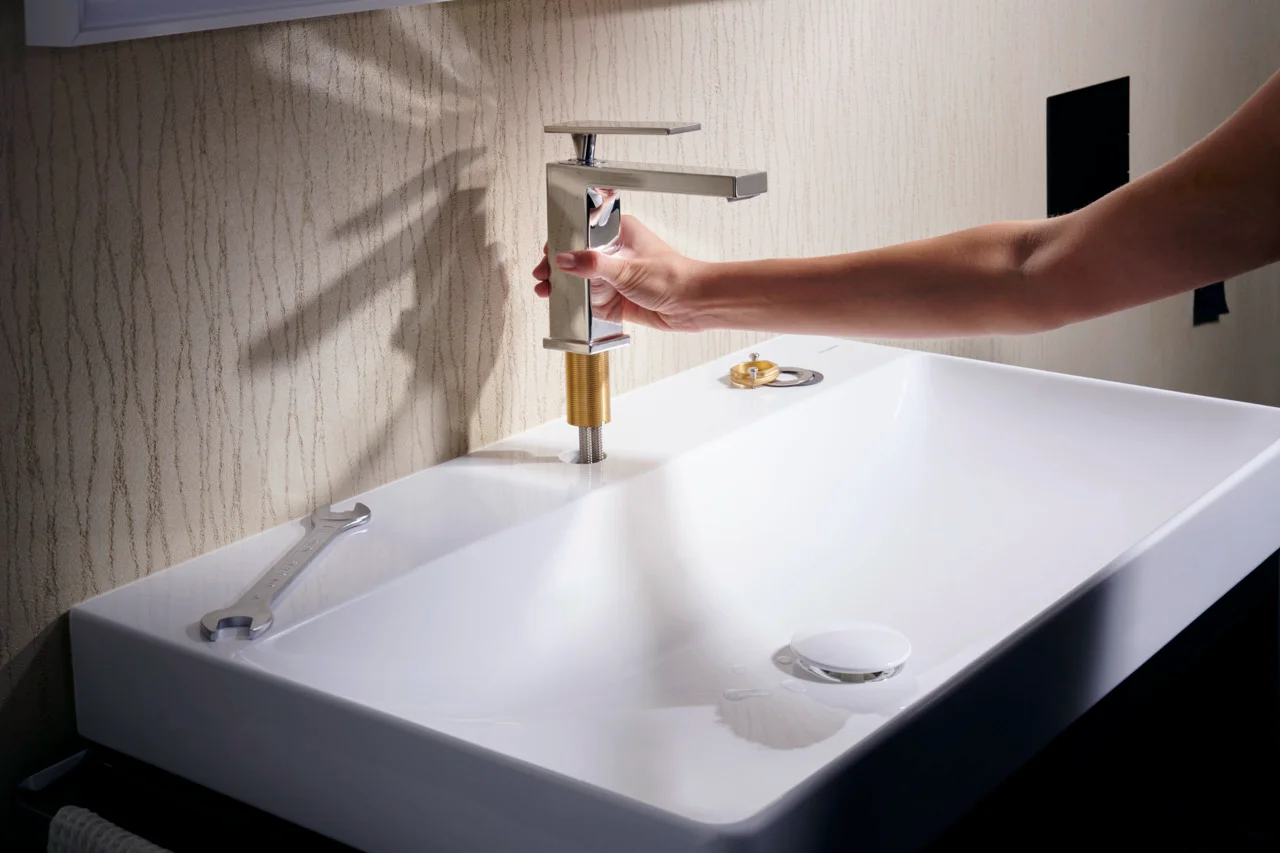 Hansgrohe Tecturis E Einhebel-Waschtischmischer 110 CoolStart EcoSmart+ mit Zugstangen-Ablaufgarnitur, Chrom Hansgrohe Tecturis E Einhebel-Waschtischmischer 110 CoolStart EcoSmart+ mit Zugstangen-Ablaufgarnitur, Chrom