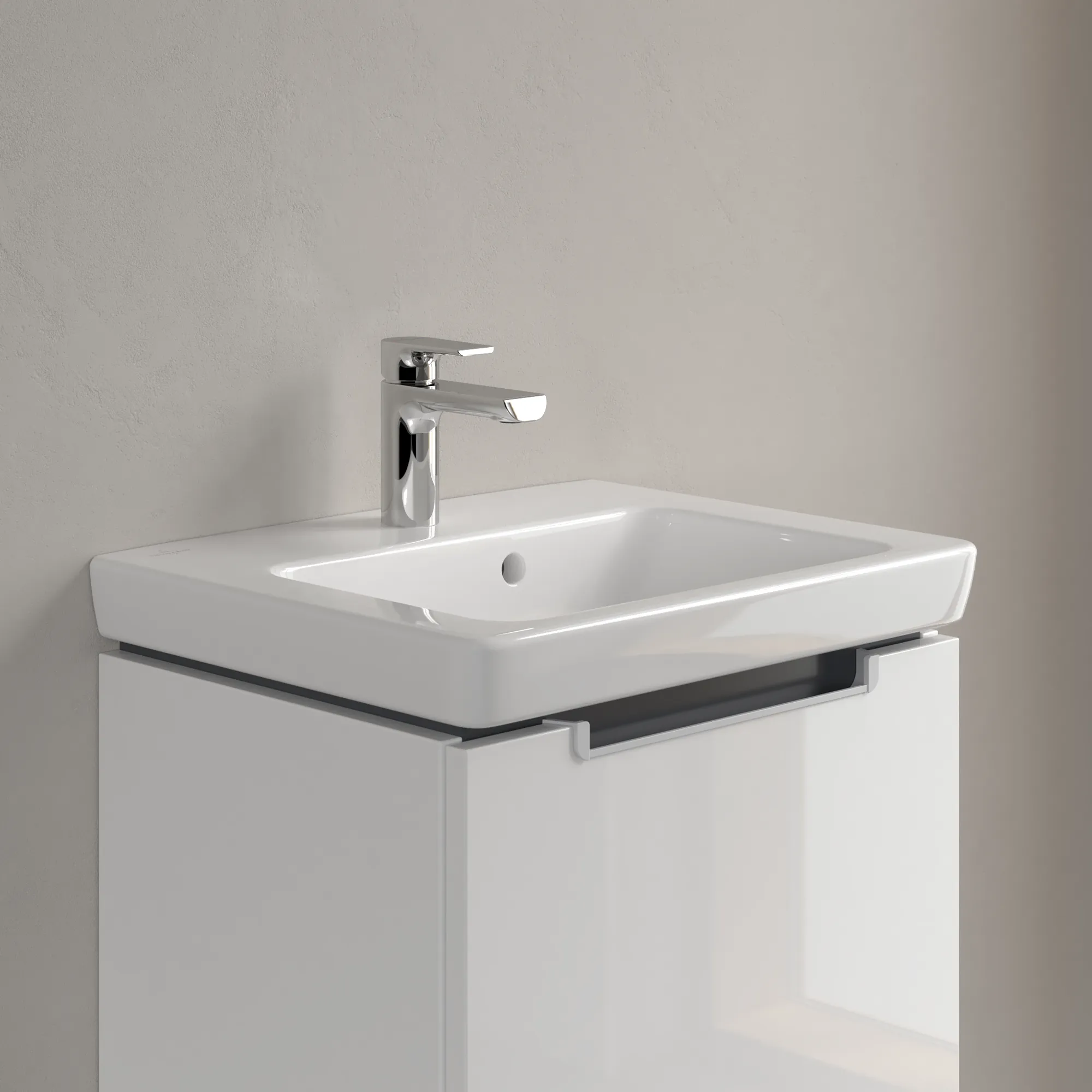 Villeroy & Boch Handwaschbecken für Montage mit Möbel „Subway 2.0“ 500 × 400 × 140 mm, mit Hahnlochbohrung, Hahnlochposition mittig, mit Hahnlochbank in Weiß Alpin