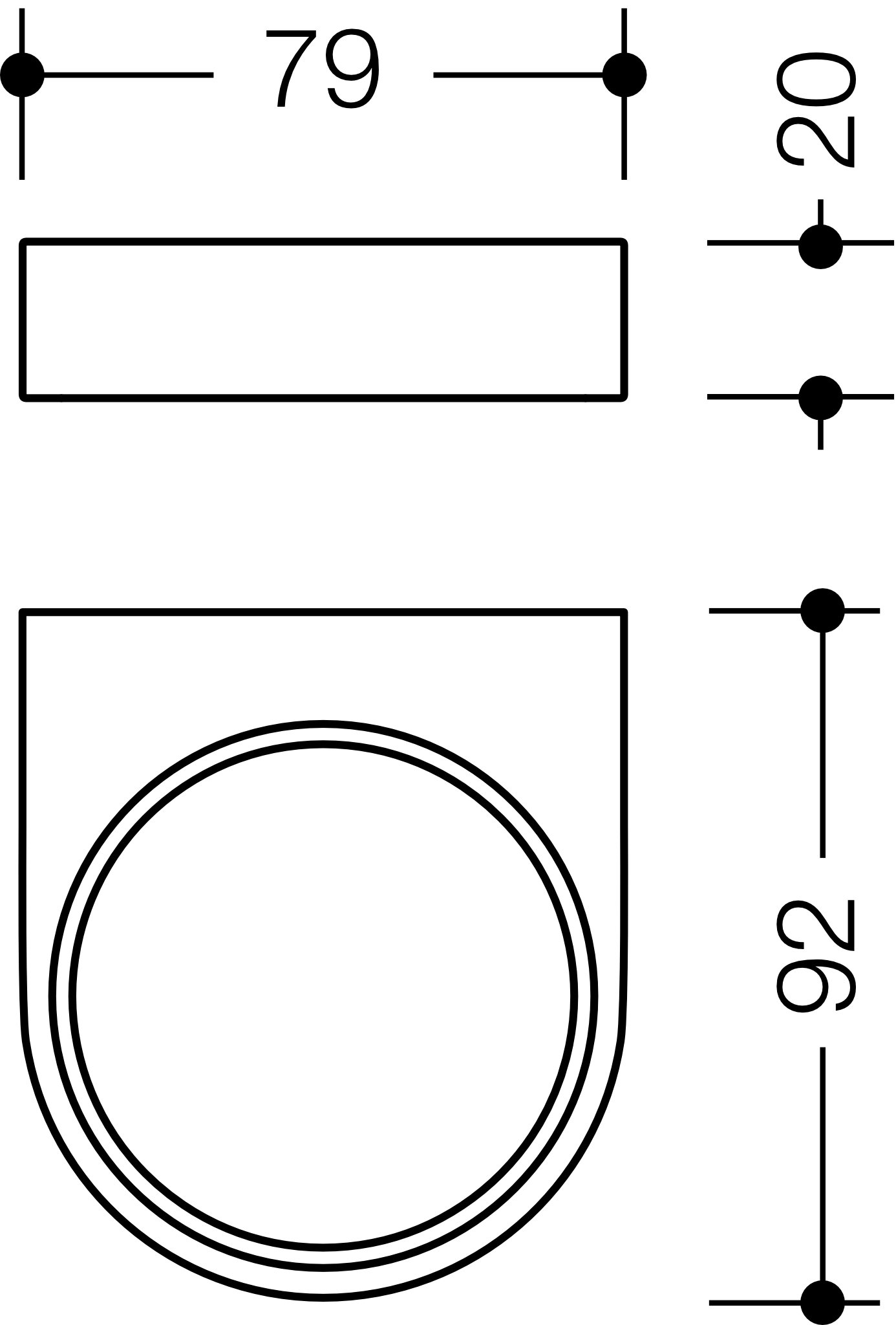 HEWI Seifenspender „System 800 K“ 9,2 × 7,8 × 2 cm