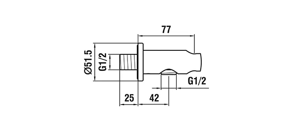 Laufen Anschlussbogen twin Handbrause, festem Halter, PVD Rosegold, Ausladung 77mm, Rückflussverhinderer, runde Rosette, Vollmetall Laufen Anschlussbogen twin Handbrause, festem Halter, PVD Rosegold, Ausladung 77mm, Rückflussverhinderer, runde Rosette, Vollmetall