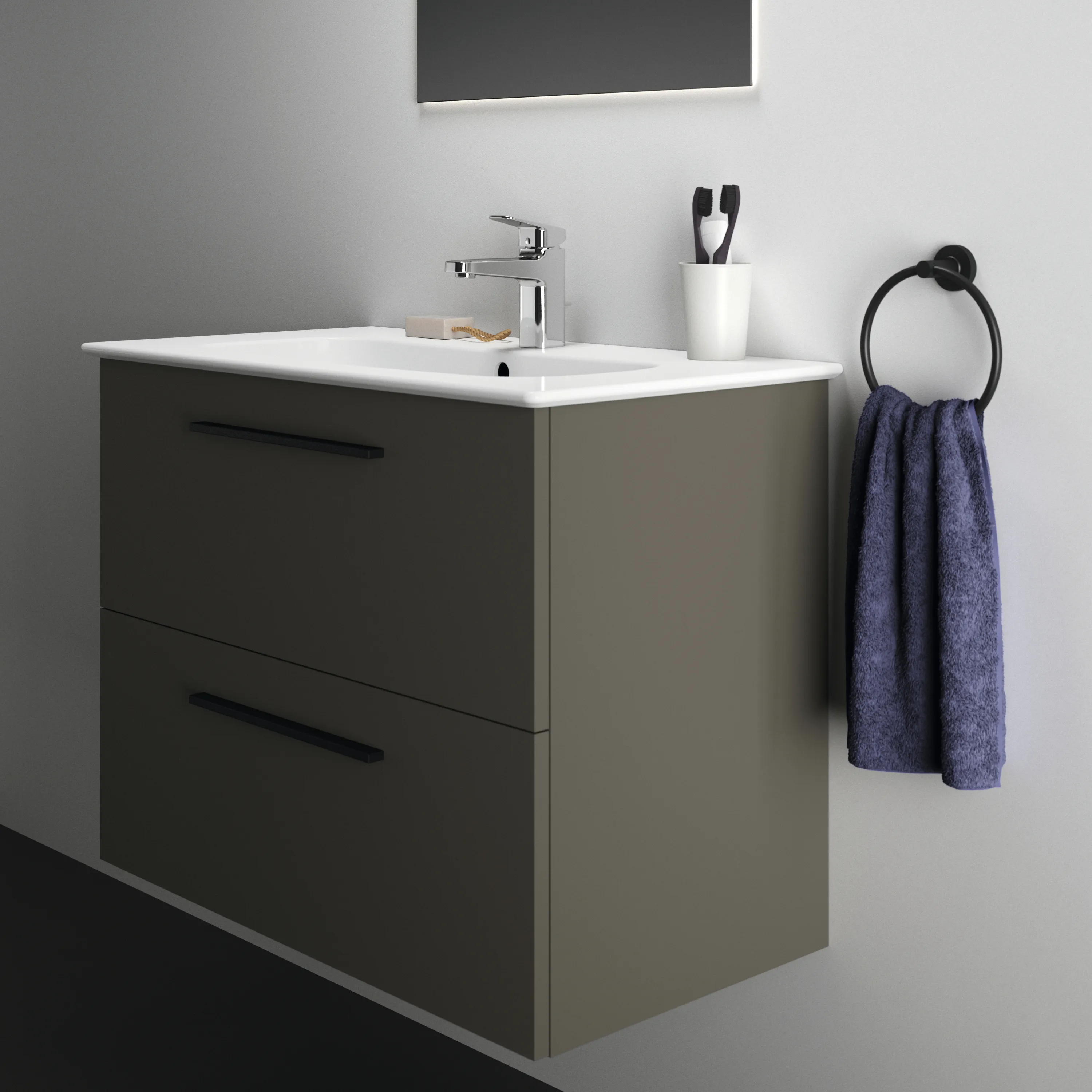 Ideal Standard i.life A Möbelwaschtischunterschrank 800x440x630 mm Quarzgrau matt 2 Auszüge Softclose Ideal Standard i.life A Möbelwaschtischunterschrank 800x440x630 mm Quarzgrau matt 2 Auszüge Softclose