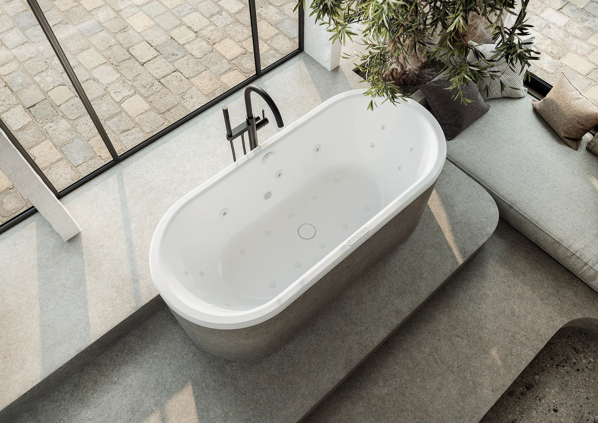 Kaldewei Whirlwanne „Centro Duo Oval“ 180 × 80 cm, links mit Combimassage Body & Soul, in alpinweiß Kaldewei Whirlwanne „Centro Duo Oval“ 180 × 80 cm, links mit Combimassage Body & Soul, in alpinweiß