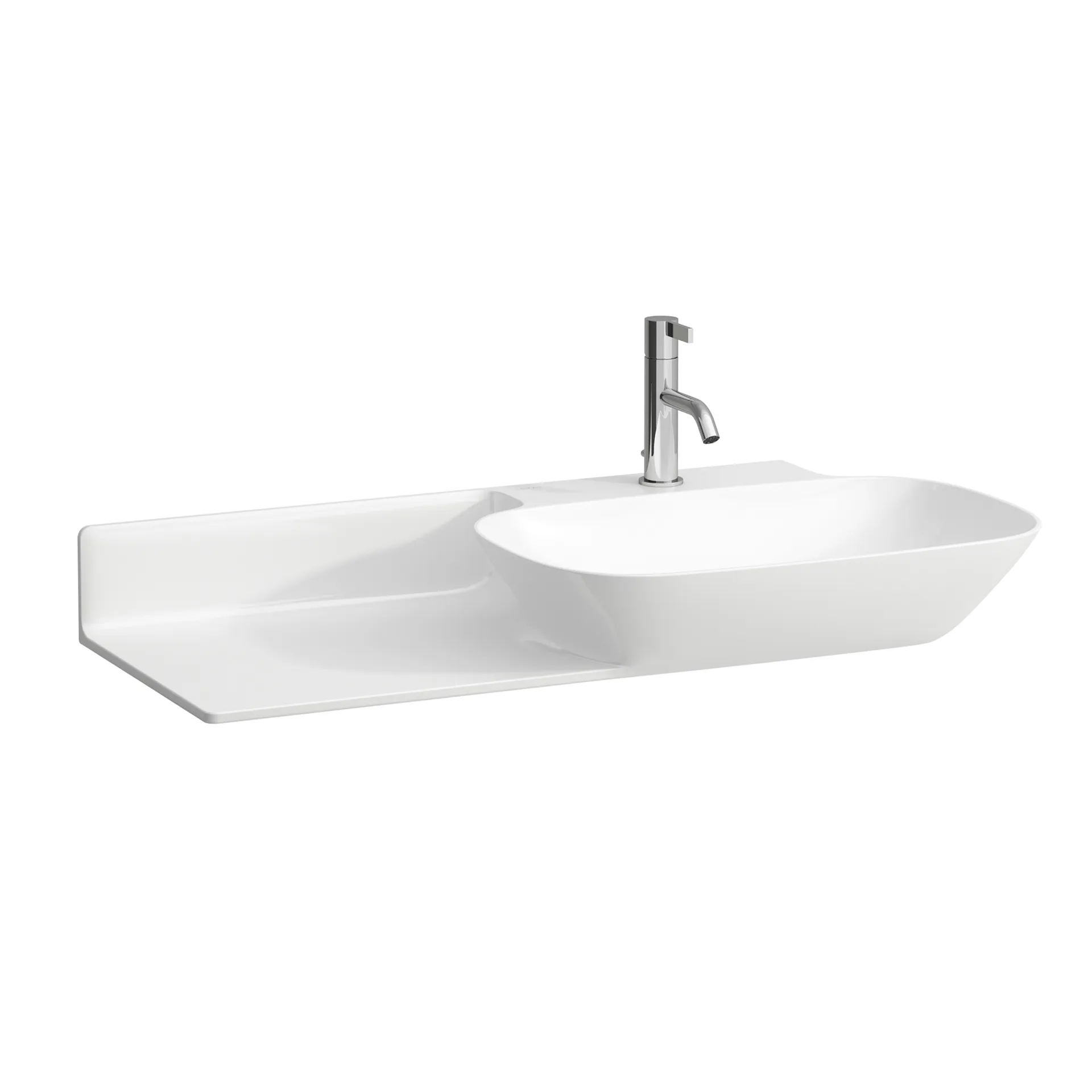 Waschtisch INO 450x900x145 1 Hahnloch mit Überlauf Ablage links weiß