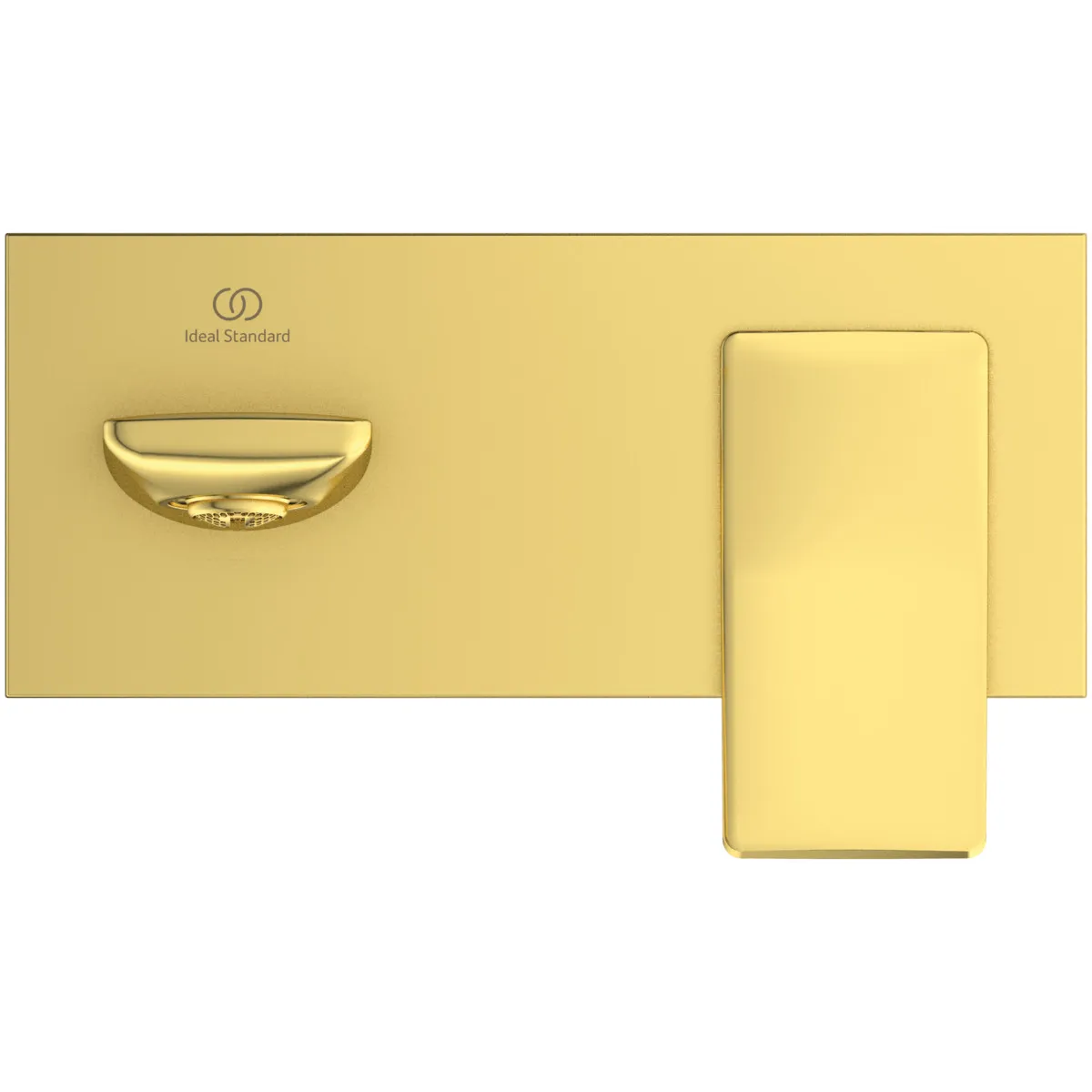Ideal Standard Conca Wand-Waschtischarmatur Unterputz Bausatz 2, eckige Rosette, Ausladung 180 mm, Brushed Gold Ideal Standard Conca Wand-Waschtischarmatur Unterputz Bausatz 2, eckige Rosette, Ausladung 180 mm, Brushed Gold