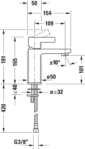 Einhand-Waschtischarmatur „D-Neo“ Ausladung 109 mm in Chrom Einhand-Waschtischarmatur „D-Neo“ Ausladung 109 mm in Chrom