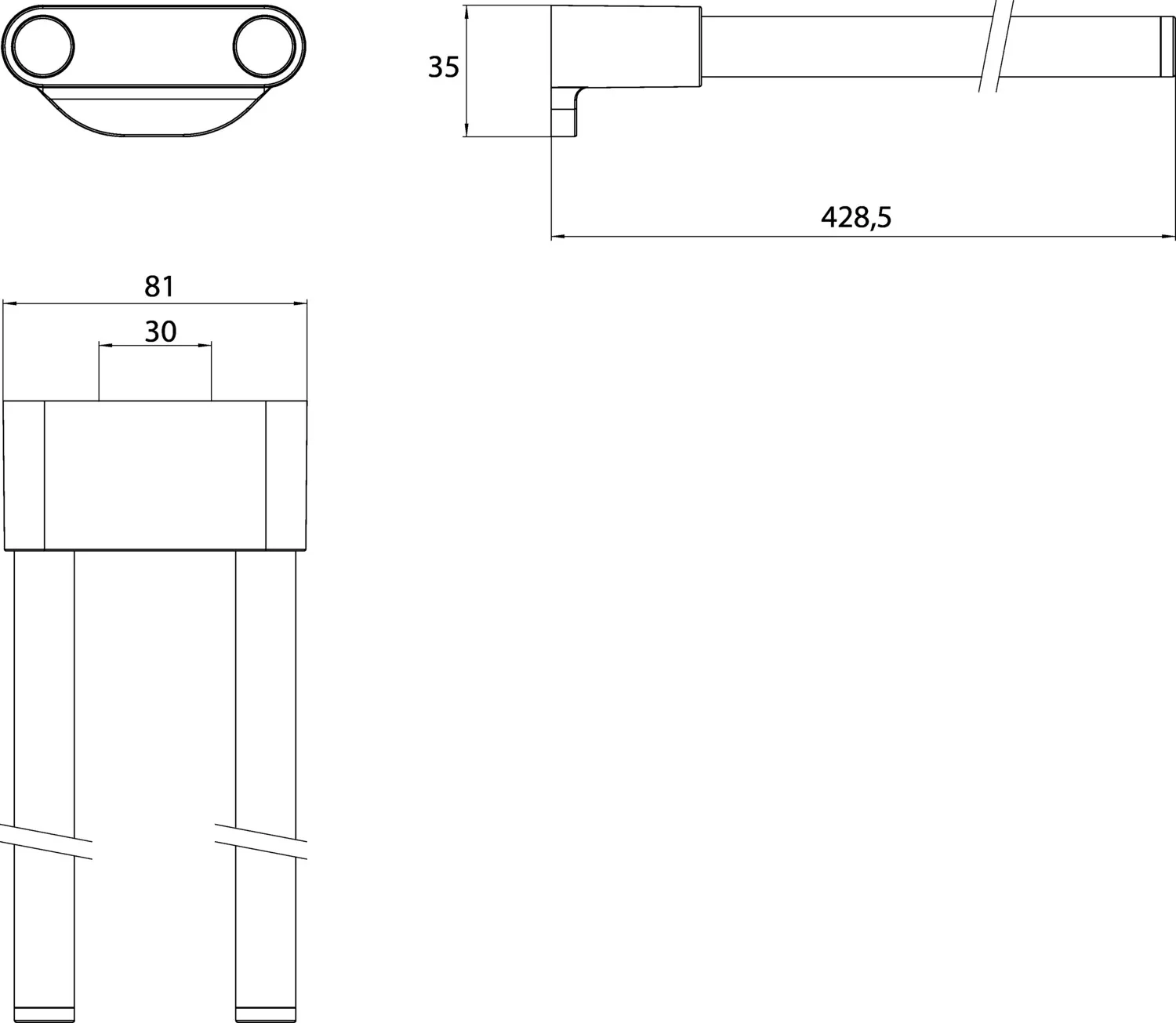 emco Handtuchhalter „flow“, Befestigung verdeckt, 2-armig 430 mm in chrom