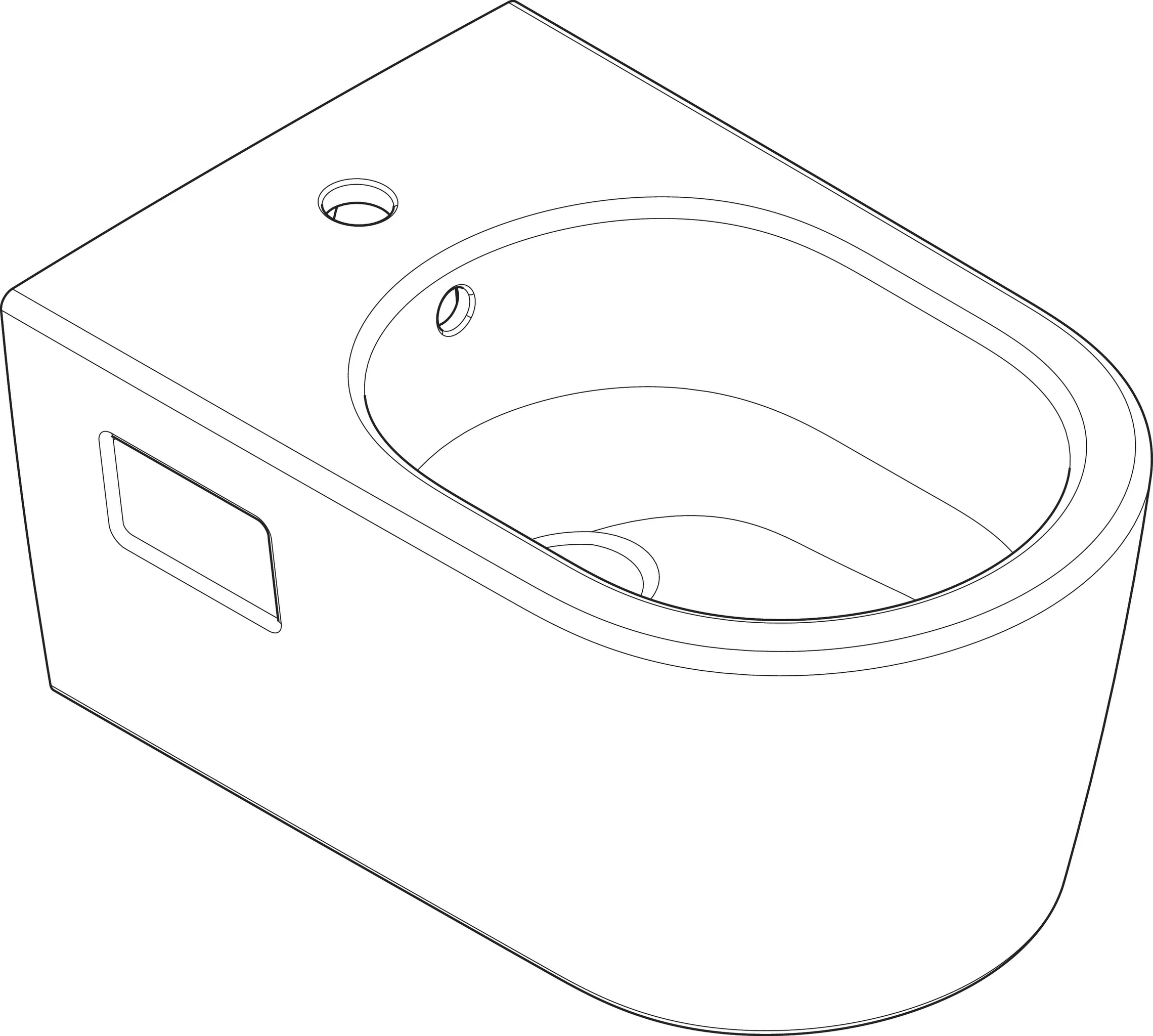 Hansgrohe EluPura Original S Wandbidet 540 mm, weiß, glänzend, mit Hahnloch und Überlauf