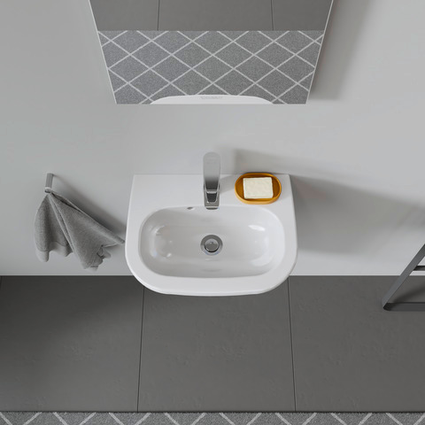 Handwaschbecken „D-Code“, Form rechteckig 45 × 34 cm  Handwaschbecken „D-Code“, Form rechteckig 45 × 34 cm