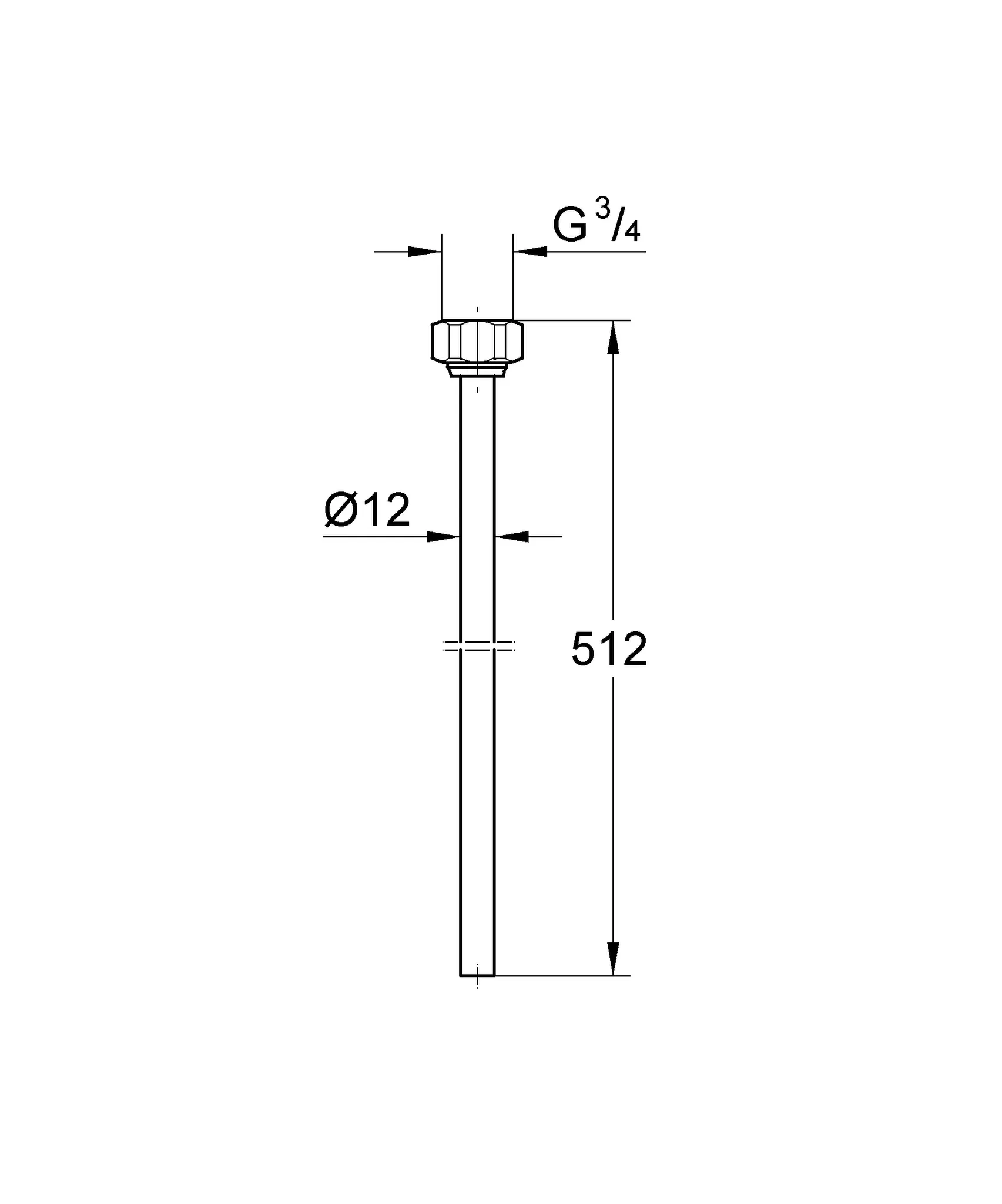 Original WAS Anschlussrohr Eggemann 41133, DN 20, Verschraubung 3/4'', Anschlussrohr Durchmesser 12 mm, chrom Original WAS Anschlussrohr Eggemann 41133, DN 20, Verschraubung 3/4'', Anschlussrohr Durchmesser 12 mm, chrom