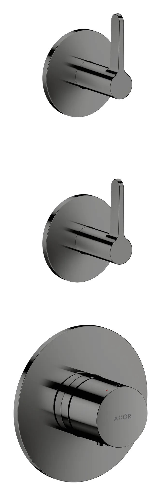 Hansgrohe AXOR One Thermostatmodul Unterputz für 2 Verbraucher, Polished Black Chrome