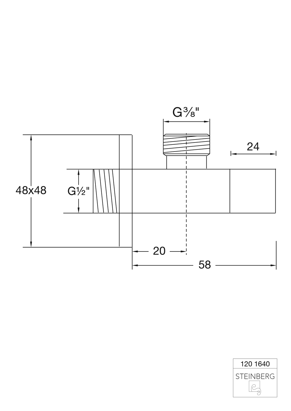 Serie 120 Eckventil mit 3/8, Anschluss für Flexschlauch Serie 120 Eckventil mit 3/8, Anschluss für Flexschlauch