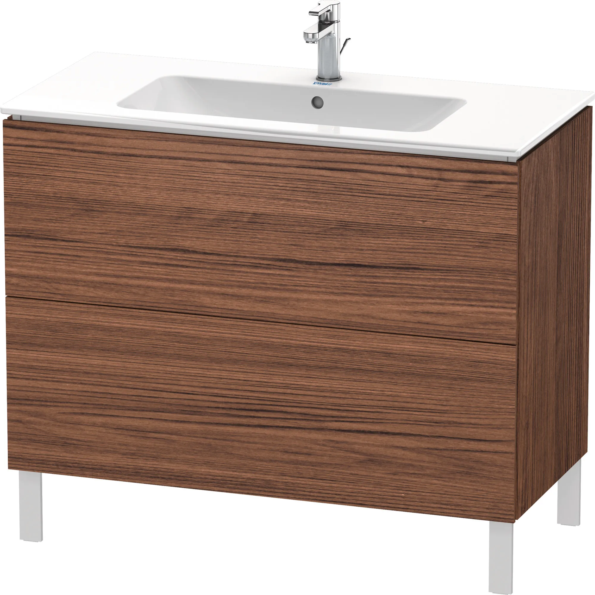 Duravit Waschtischunterschrank bodenstehend „L-Cube“ 102 × 70,4 × 48,1 cm Nussbaum Dunkel Duravit Waschtischunterschrank bodenstehend „L-Cube“ 102 × 70,4 × 48,1 cm Nussbaum Dunkel