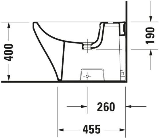 Duravit Stand-Bidet „DuraStyle“, Befestigung sichtbar 37 × 63 × 40 cm