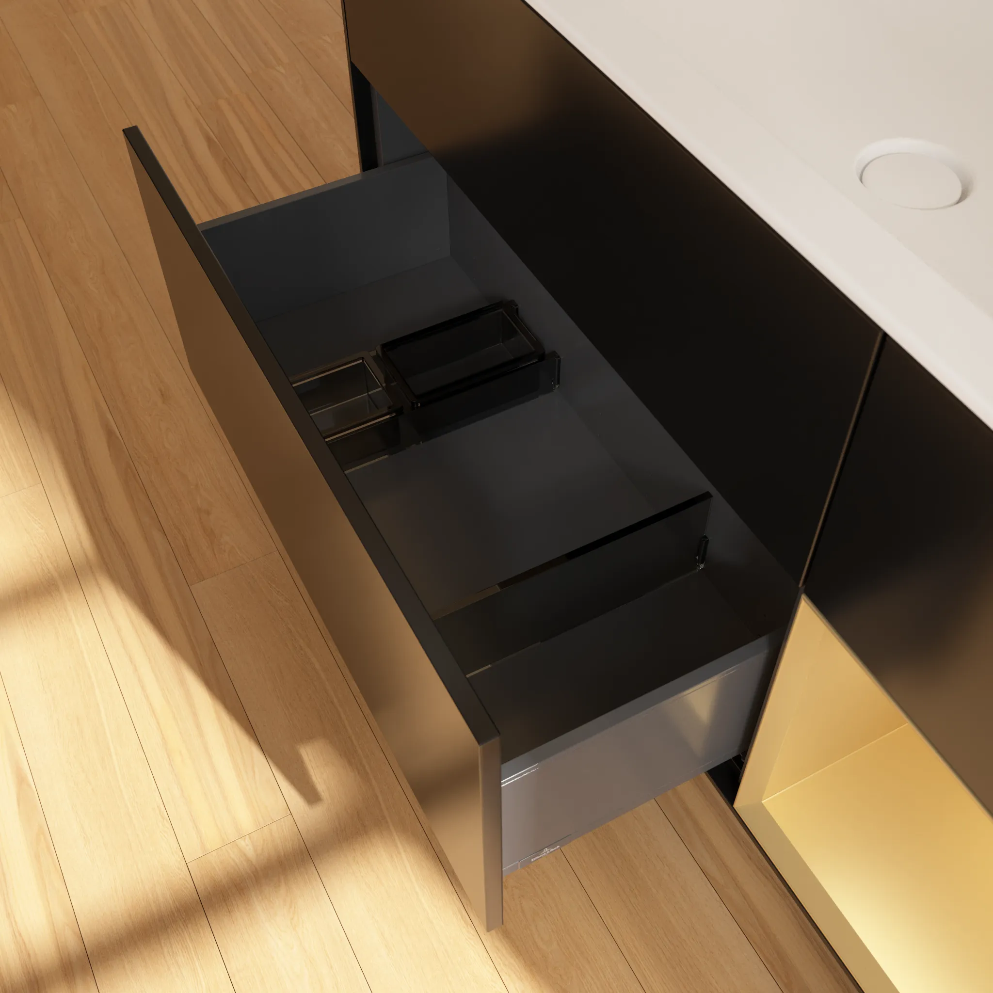 Villeroy & Boch Waschtischunterschrank „Finion“ für Schrankwaschtisch 1196 × 591 × 498 mm Black Matt Lacquer, für Becken mittig Villeroy & Boch Waschtischunterschrank „Finion“ für Schrankwaschtisch 1196 × 591 × 498 mm Black Matt Lacquer, für Becken mittig