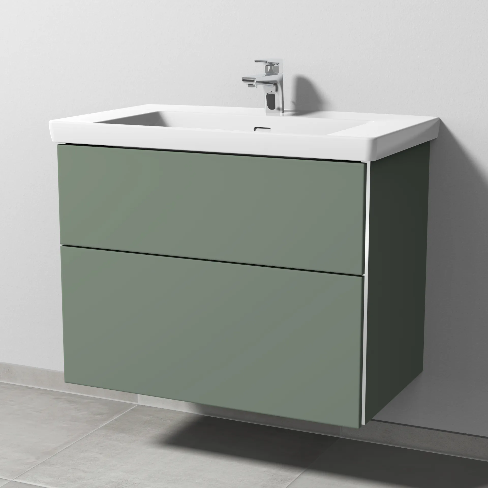 Waschtischunterbau mit Auszügen 3way (BP848) 588x755x462 Graphit-Matt