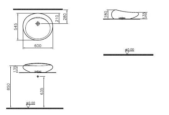 VitrA Istanbul Aufsatzschale 60 x 55 cm ohne Hahnlochbank Weiß Hochglanz VitrA Istanbul Aufsatzschale 60 x 55 cm ohne Hahnlochbank Weiß Hochglanz