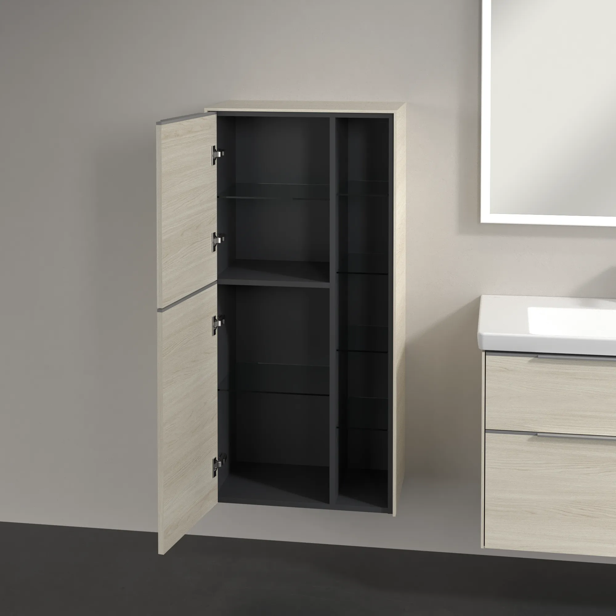 Villeroy & Boch Mittelschrank „Subway 3.0“ 57,4 × 120 × 36,2 × 36,2 cm 2 Türen, Anschlag (Scharnier) links, 2 Türen, Anschlag links Villeroy & Boch Mittelschrank „Subway 3.0“ 57,4 × 120 × 36,2 × 36,2 cm 2 Türen, Anschlag (Scharnier) links, 2 Türen, Anschlag links