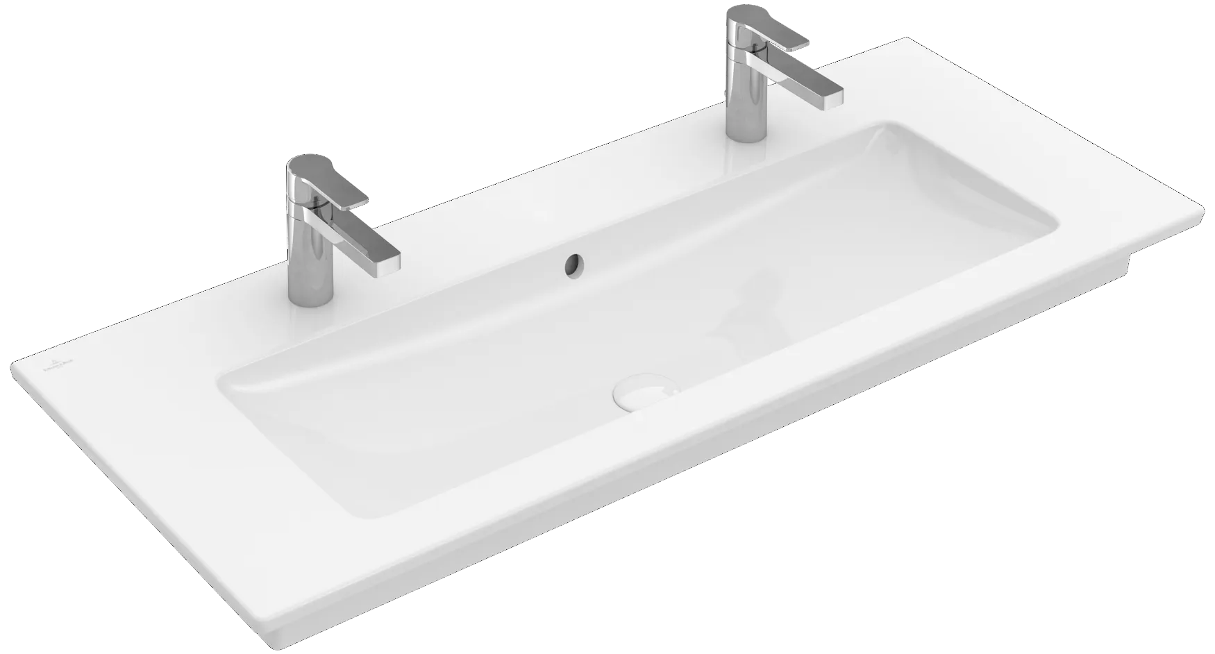 Villeroy & Boch Wandwaschtisch „Venticello“ 1200 × 500 × 175 mm, für Becken mittig, ohne Hahnlochbohrung in Weiß Alpin Villeroy & Boch Wandwaschtisch „Venticello“ 1200 × 500 × 175 mm, für Becken mittig, ohne Hahnlochbohrung in Weiß Alpin