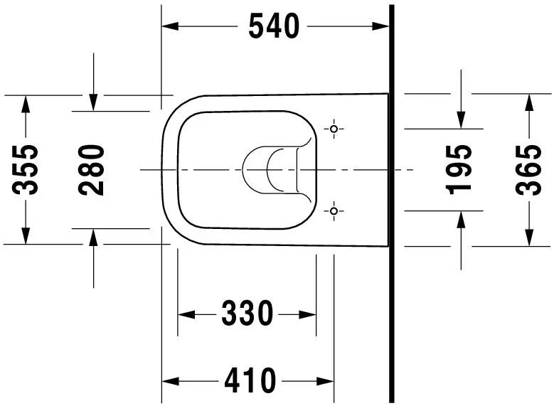 Wand-Tiefspül-WC „Happy D.2“ 36,5 × 33,5 × 54 cm, ohne Spülrand